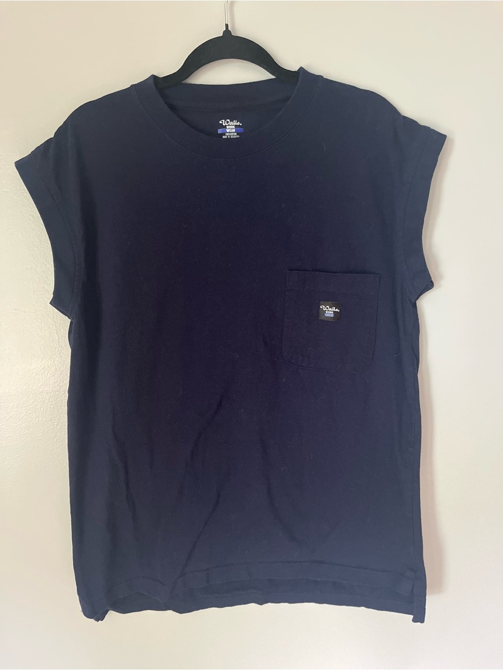 Walls Work Wear Navy Pocket T-Shirt 100% Cotton Size Medium